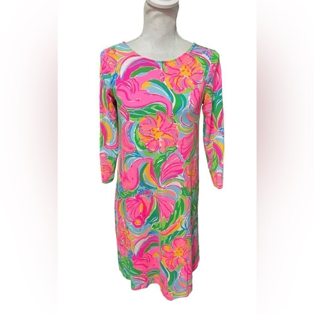 Lilly Pulitzer Ophelia Swing Dress S Elephant Monkey Lion Green Blue Pink